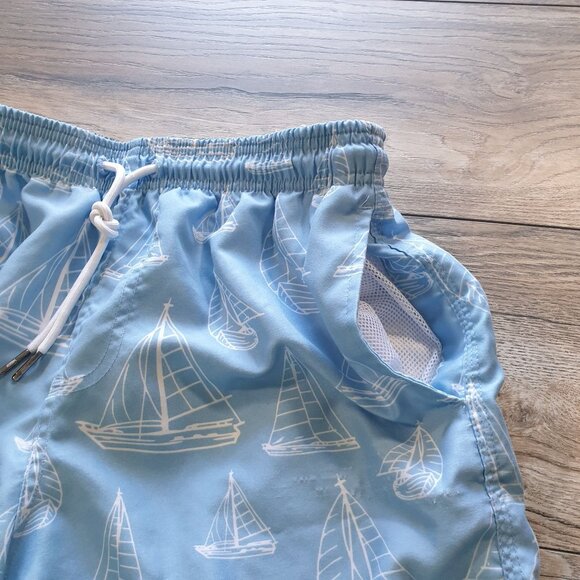 Spicy Tuna Men Sailboat Swim Trunks Mesh Lining Small 26 In Waist FLAW - Picture 5 of 7